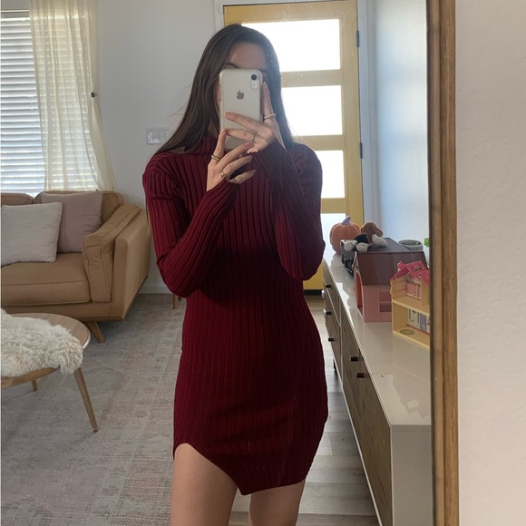 Revolve Burgundy Open Back Dress - Picture 8 of 8